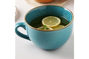 Disoza Duży kubek 700 ml, ceramiczny kubek do kawy, miseczki na musli z uchem, kubek do kawy, herbaty, musli, zupy, ramenu, sałatki, miska, porcelany, kawy, miska na zupę