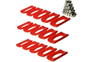 Tutamaz 3 Stück Flaschenhalter Kühlschrank, Silikon Faltbare Flaschenablage, Flaschenregal Bier Halter, Getränke Wein Organizer Dosenhalte Stapelhilfe für Kühlschrank Flaschen Dosen Hältet, Rot