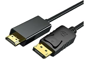 BOLWINS M39S Adaptateur DisplayPort vers HDMI Adaptateur DP vers HDMI Unidirectionnel DisplayPort HDMI 180 cm (ne Convient Pas pour HDMI vers Displayport) Compatible avec HP HDTV