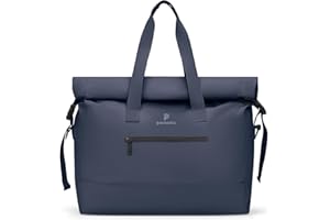 Pactastic Urban Collection Rolltop Sac de voyage avec bandoulière réglable – Weekender XL en matériau technique végétalien, bleu foncé, xl, Ouest