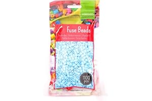 Vaessen Creative 5009-012 Bügelperlen, Hellblau, 1100 Stück, Steckperlen zum Basteln mit Kindern, DIY Gestalten von Schmuck, Deko, Verzierungen und weiteren Bastelideen,5mm