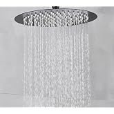 Fause Tepe Duş Başlığı Oval Slim 304 Metal &Oslash;25 cm KTD106 (Mat Siyah)
