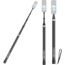 ARTCISE Bastone Selfie In Fibra Di Carbonio 270 Cm – Monopiede Leggero Per GoPro, DJI Osmo E Fotocamere Con Vite 1/4"