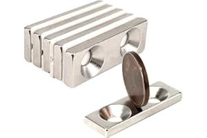 MAGNET-KAUF Magnes neodymowy z otworem i obniżeniem 30 x 10 x 3 mm 5 kg prostopadłościan - śruba z łbem wpuszczanym - otwór z łbem wpuszczanym M4 do przykręcenia - otwór wpuszczany łeb wpuszczany [5 sztuk]