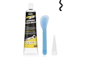 Allony Silicona Negra para Coche, Masilla de Carrocero Coche, Pegamento Alta Temperatura, Impermeable y de Secado Rápido, Adecuado para Sellar Puertas, Parabrisas y Carrocerías de Automóviles -100ml