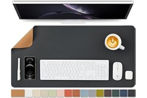 HOMIEAZICOZI Kork Schreibtischunterlage - Doppelseitige Schreibtischauflage für Büro und Zuhause - Als große Mausunterlage und Schreibtischmatten auf Schreibtischen（Schwarz、80cmx40cm）
