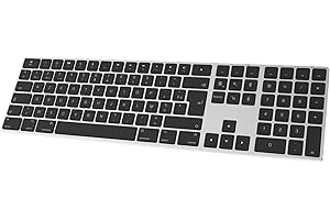 B.FRIENDIT Clavier Bluetooth Aans Fil Rechargeable, en Aluminium pour Mac, Clavier Silencieux avec Touches Ultra-discrètes, Compatible avec Apple iMac, MacBook, Mac et iPad, Layout AZERTY, Argent Et Noir