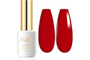 Imtiti Smalto Gel Rosso Scarlett, 15ml Smalto Gel Rosso Soak Off LED/UV Nail Art Manicure Salon Smalto Gel per Autunno e Inverno