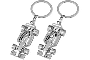 BEYEQCEZ 2 Pezzi Portachiavi Auto da Corsa,Portachiavi Macchina da Corsa,Portachiavi in Metallo Creativo 3D Modello da Corsa In Miniatura Solido Portachiavi Auto da Corsa Portachiavi Ciondolo Chiave per Auto