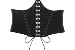 LEACOOLKEY Corsetto da donna elastico Vintage Wide Lace-up Cintura in vita per costume Halloween