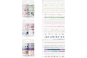 HOSTK 30 Rolls Washi Craft Tape, cinta adhesiva decorativa, cinta de álbum de recortes de enmascarado para diseños de tarjetas de manualidades de bricolaje, envoltura de regalos, planificador, álbum