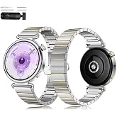 Sneezy Huawei Watch GT6 41mm İle Uyumlu Renk Detaylı 18mm Paslanmaz &Ccedil;elik Metal Kordon Kayış