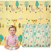Edibaby Foldable Padded Baby Mat, Children's Design, Play Mat for Floor, Reversible, XPE,Baby Play Mat (Fun | 180 x 150 | 1 c