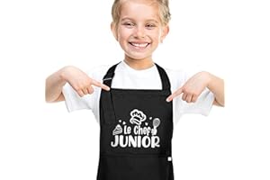 Halinuia Grembiule per bambini impermeabile, regolabile lo chef junior grembiule per bambini cucina con 2 tasche, grembiule per bambini pittura per ragazzo o ragazza cucina grembiuli per artigianato