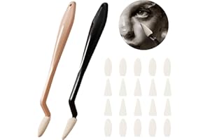 HYXODJY 2 Pièces Couteau Peinture, 20 Pcs Tête d'éponge Remplaçable Crayons à Gomme pour Artistes Gommes à Effacer Un Essuyeur de Croquis Convient Aux Débutants en Peinture à l'huile, Croquis