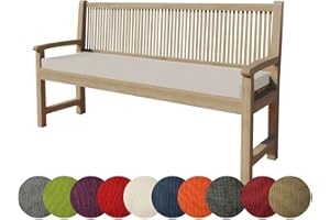 ‎CHILLY PILLEY chilly pilley Bankkissen Bankauflage Polsterauflage Reißverschluss mit Schlaufen Kissen für Gartenbank für Gartenmöbel Sitzkissen & Rückenkissen Outdoor (110 x 40 x 5 cm, Cremefarbig)