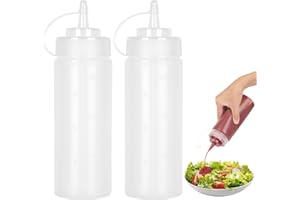 GENERISCH Squeeze - Bottiglia per salsa da 500 ml, 16 oz, siringa, bottiglia per condimenti in plastica, ketchup, salsa soya piccante, olio d'oliva, bottiglia per spezie