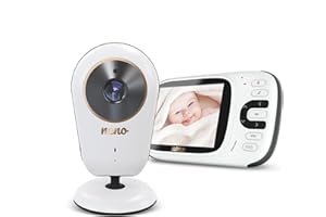 Neno® Vera elektroniczna niania z kamerą 3,2 cala, wyświetlacz dla niemowląt, 2-drożne audio, noktowizor, 8 kołysanek, czujnik temperatury, tryb VOX, zasięg sygnału 50 m w pomieszczeniach do 260 m na