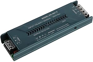 JOYELEC Alimentatore switching LED sottile per ingegneria domestica 25A 12V 300W ingresso driver trasformatore AC220V a uscita DC12V adatto per barre luminose LED a bassa tensione