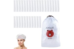 SJBAUTYO 100 Stück Einweg Duschhaube,Kunststoff Duschkappe,Haarschutz Haarhaube für Salon, Spa, Reise, Hotel, Dusche