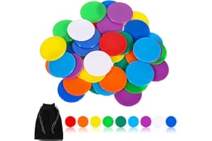Aoriher 40 Stücke Klein Zähler Chips Zähler Bingo Chips Mehrfarbige Farbe Zähler Lernen Ressource Kunststoff Markierungen mit Aufbewahrung Tasche für Kinder Zählen (Mehrfarbig)