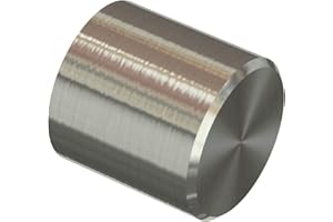 Flairdeco Endstücke für 20 mm Ø Gardinenstange, Kappe, Metall, Edelstahl-Optik, 2 Stück