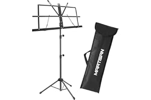 NEUMA Notenständerhalter/tragbarer, faltbarer Notenständer, super stabil, höhenverstellbar, Stativfuß, Metallnotenständer, leicht und kompakt für Aufbewahrung oder Reisen, mit Tragetasche