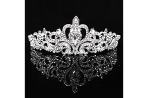 STEELFEVER Crystal Rhinestone Tiara Crown for Princess Bridal Prom Bridal Party Wedding Hair Headband for Women