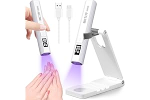 BBLTIFF UV Lampe für Gelnägel, Mini uv Lampe für Nägel mit USB-Ladekabel und Klappbarem Ständer, Nagel UV Lampe, Klein LED Nagellack Trocknergerät für Nagellack Wiederaufladbar & 2 Timing-Modi