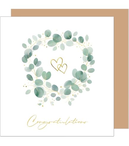 Edition Seidel Biglietto d'auguri di matrimonio premium con busta di carta Kraft Biglietto d'auguri di matrimonio Biglietto d'auguri Matrimonio Just Married Matrimonio Sposa e sposo Toast H487 SW024