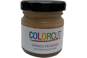 MG LAVORAZIONE ARTIGIANALE PELLE E CUOIO Tintura per bordi"Color cut" 30 ml - Tintura per rifiniture bordi ed orli in pelle e cuoio, Colore n. 6: Noce