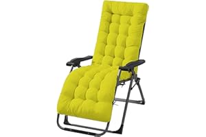 Wangle Sun Lounger Cushion High Back Cushion Thick Rocking Chair Cushion Pads Replacement Sunbed Cushion Pad Garden Patio Lounge Cushion Outdoor Reclining Cushion,Yellow