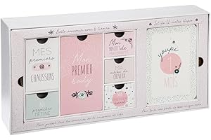 ATMOSPHERA CREATEUR D'INTERIEUR Atmosphera - Coffret Cadeau de Naissance Mon Premier... 20x38 cm - Rose