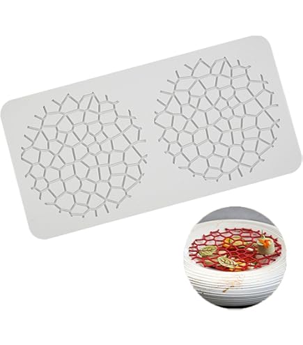 Tuille Mallen 2 Stuks Bloem & Geometrische Tuile Mallen Siliconen Kant Mallen voor Cake Decoreren DIY Easy Release Food Grade Bakken Mallen voor Voedsel Dessert, Bakvormen