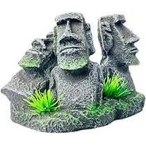 Fish Tank Aquarium Ancient Easter Island Stone Head Ornament Decoration Accessories