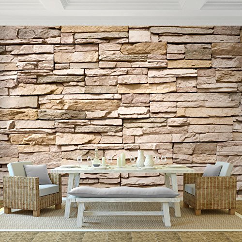 Fototapete Steinwand 352 x 250 cm – Vliestapete – Wandtapete – Vlies Phototapete – Wand – Wandbilder XXL – !!! 100% MADE IN GERMANY !!! Runa Tapete 9019011b - 2