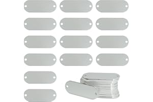 STAYMAX Gravur-Rohlinge aus eloxiertem Aluminium, mit 2 Löchern, 25 Stück (Silber)