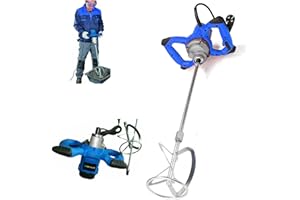 RIGOGO Mélangeur à béton 2600 W avec réglage de la vitesse de rotation 6 vitesses et interrupteur verrouillable avec batteur Ø 120 mm – pour peinture, plâtre et chape