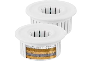 MARKCCO Confezione da 2 cartucce filtranti per doccia a lunga durata, filtro di ricambio universale a 15 stadi per soffioni doccia, rimuove cloro, metalli pesanti e impurità, sistema di filtraggio