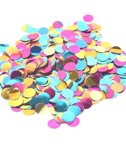 CC Wonderland Konfetti – Blaue & Orange Glitzerfolie Für Party-Deko (1,5 Cm, 50 G)