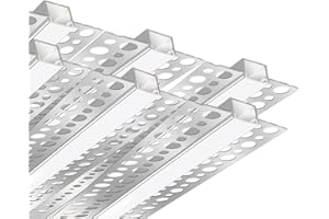 LEDLightsWorld Plaster-in Drywall LED Profile, 6 Pack 3.3ft/1M Aluminum LED Profile with Milky Diffuser for 9mm LED Strip, Trimless Plaster Aluminum Profile Channel for Ceiling and Wall