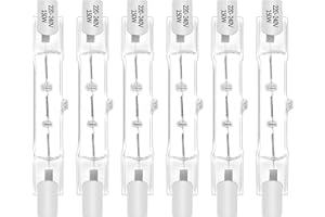 Morotty Żarówka halogenowa R7S, 78 mm, 150 W, 230 V, J78 ściemnialna żarówka halogenowa 2800K, ciepła biel, odpowiednia do lamp podłogowych, oświetlenia krajobrazu, opakowanie 6 szt