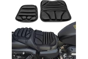 RANRAO 2Pcs Motorbike Seat Cushion, Motorcycle For Seat Cushion Set, Gel Sponge Pad Cover Pad Universal Motorcycle Mesh Protective Seat Cover Pressure Relief
