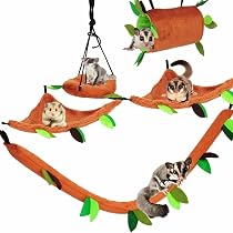 Weewooday 3er Set Kleintier-Hängematte – Dreischichtig, Weicher Plüsch, Für Käfige, 30x30 Cm