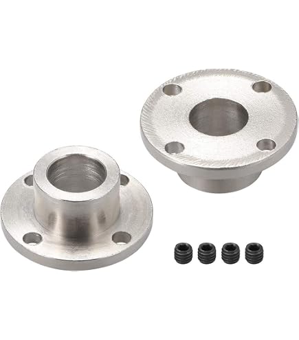 MECCANIXITY 4-Pack 4mm Flange Coupling Connector For RC Model Motors – Includes 8 Screws & 2 Hex Wrenches, Iron Plated