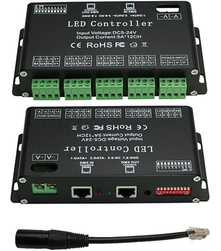 Contrôleur Décodeur DMX 512 4 Canaux RGBW Pour Bande LED - Affichage Digital Et Commande Précise - 4