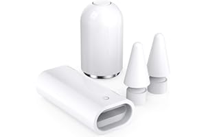 Delidigi Tappo Magnetico & Adattatore Ricarica & Punte Set di Accessori Compatibile con Apple Pencil 1st generazione (Bianca, Punta&Tappo&Adattatore)