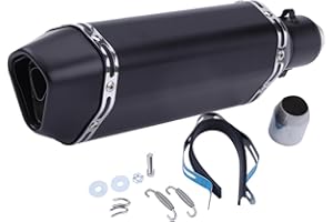 BAISUYA Universal Motorbike Muffler Exhaust 38mm 51mm Diameter Slip on Exhaust Pipe with Silencers 1.5" 2" Inlet With Removable DB Killer For Dirt Bike Street Bike Scooter ATV (Black)