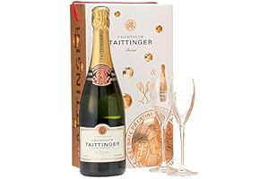 Taittinger Brut Réserve Non Vintage Champagne and Glasses Gift Set 75cl