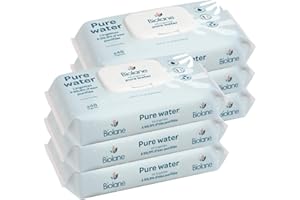BIOLANE - Lingettes nettoyantes Pure Water - Bébé - Lot de 6x48 (288 Lingettes) - A l'eau Purifiée - Nettoie et protège - Corps et siège - Peaux Sensibles - Dès la naissance - Fabriqué en France